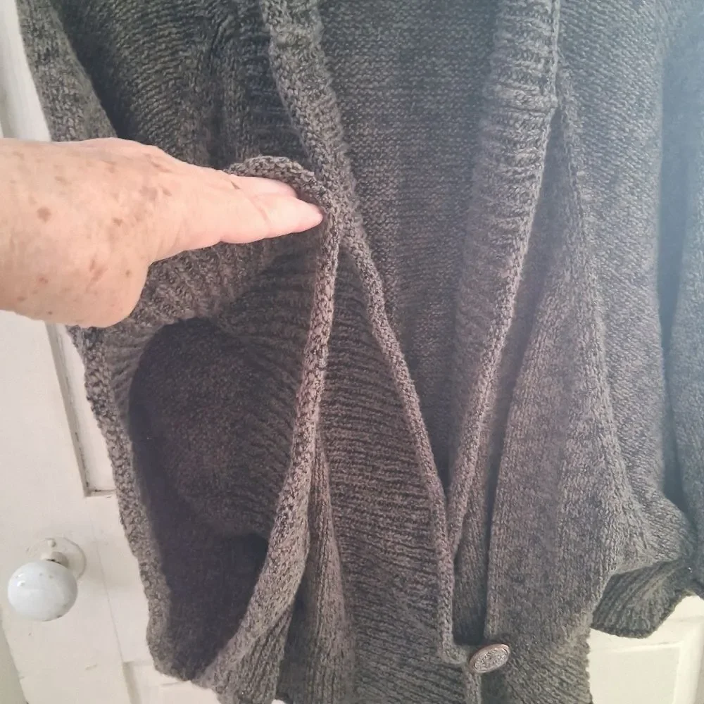 Soft Surroundings Chiang Mai Crossover Wrap Cardigan Sweater Cape Poncho Sz S/M - Picture 11 of 13